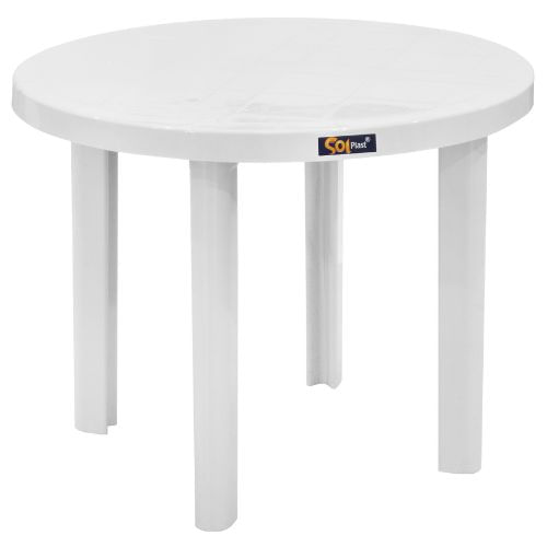 Mesa Plástica Redonda Marcineiro Branca Solplast Mesa Plástica Redonda Marceneiro Branca Solplast