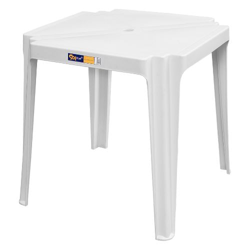 Mesa Plástica Quadrada Coruripe Branca Solplast