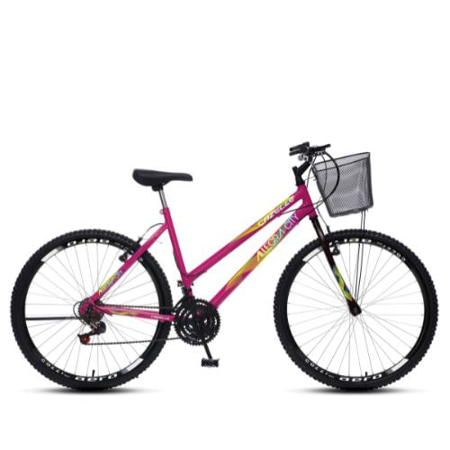 Bicicleta Colli Bike Cazelle Allegra City Aro 26 18 Marchas Freio V-Brake Suspensão Dianteira Rosa
