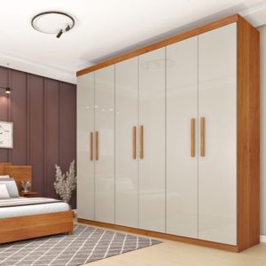 Guarda-Roupa Casal 6 Portas 3 Gavetas Cinamomo / Off White Olimpo TCIL