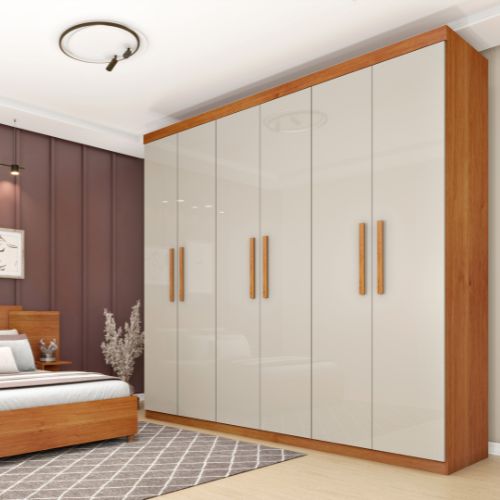 Guarda-Roupa Casal 6 Portas 3 Gavetas Cinamomo / Off White Olimpo TCIL