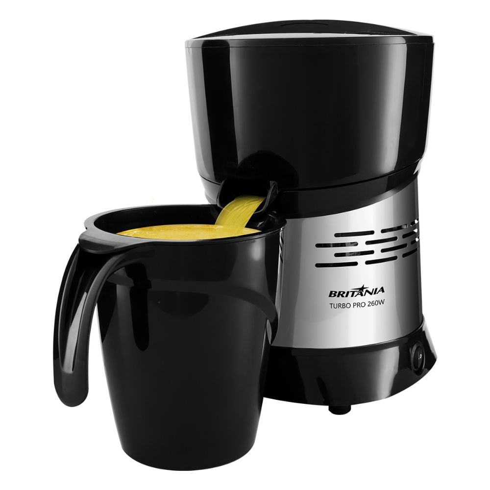 Espremedor de Frutas Britânia 1,3L Turbo Pro Preto/Inox