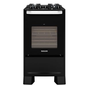 Fogão 4 Bocas Suggar Automático Mesa de Vidro Best Glass Preto
