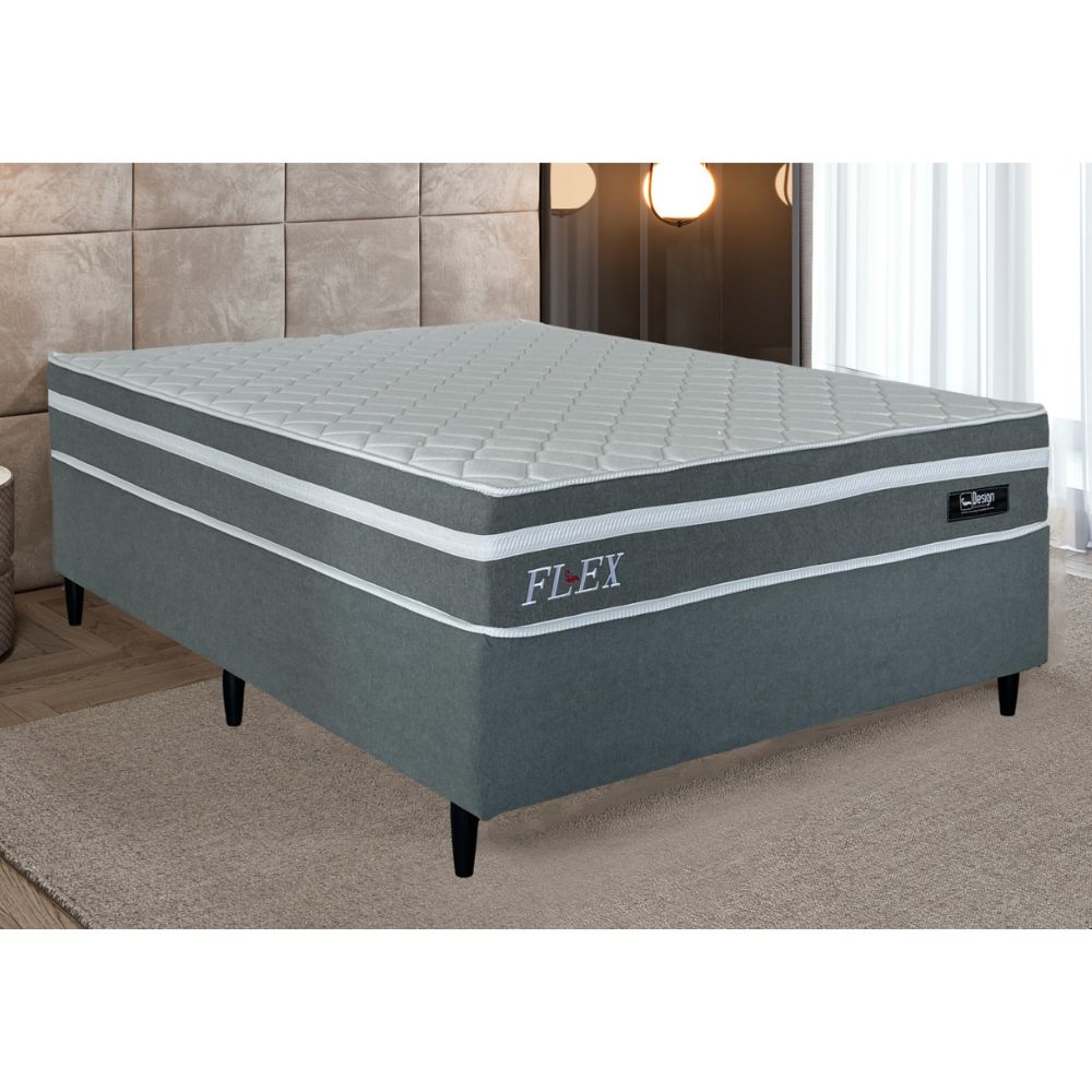 Cama Box Casal (138X188) D28 Molas Ensacadas Fendi Flex Design Colchões