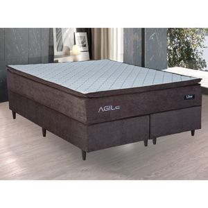 Cama Box Queen (158X198) D28 Molas Ensacadas Marrom Agile Design Colchões