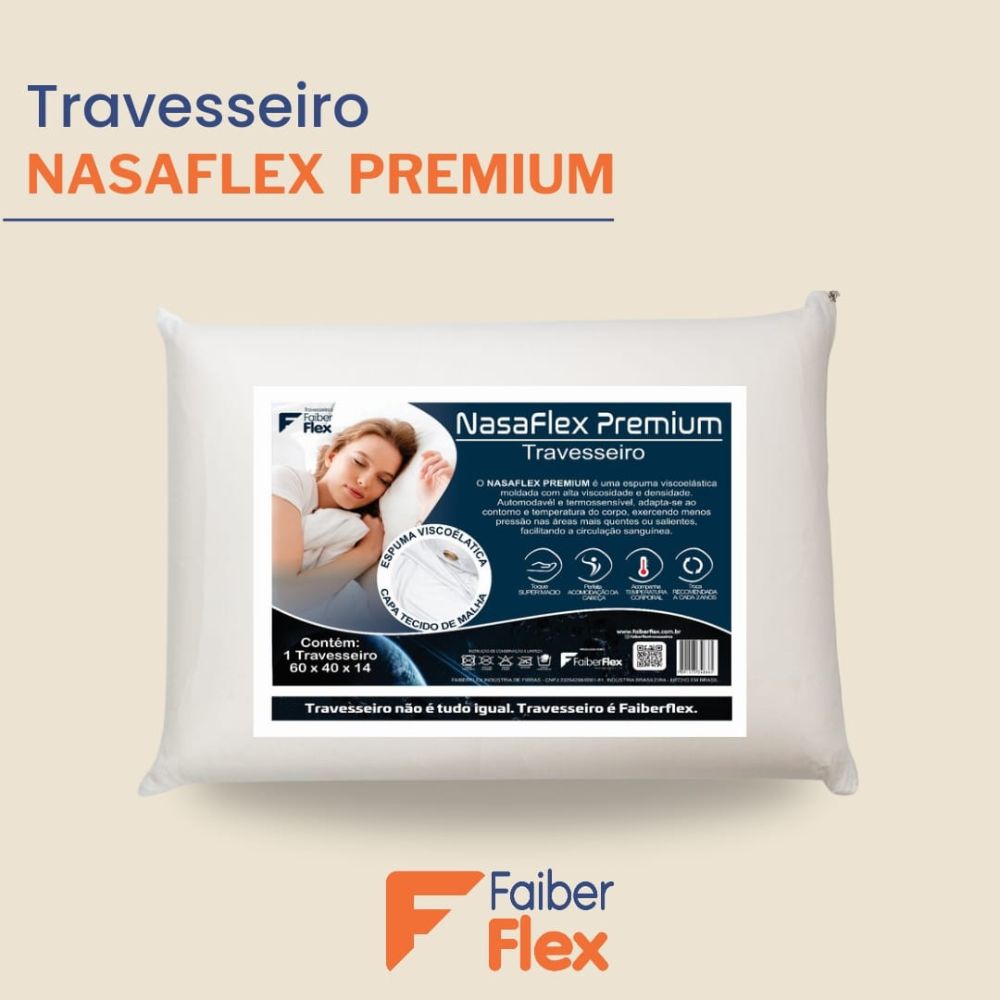 Travesseiro Nasaflex Premium Poliuretano FaiberFlex