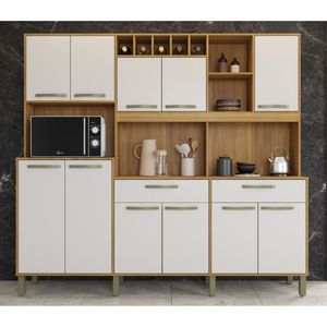 Armário de Cozinha 11 Portas 2 Gavetas Milano Freijo/Off White Fiorello