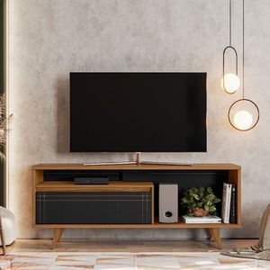 Rack Para TV até 60" 1 Porta Freijó/Preto NT1315 Notável Móveis