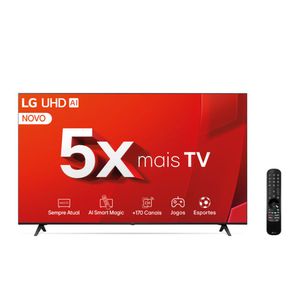 Smart TV 4K UHD 55" LG 55UT805 Wi-Fi Inteligência Artificial 3 HDMI 2 USB
