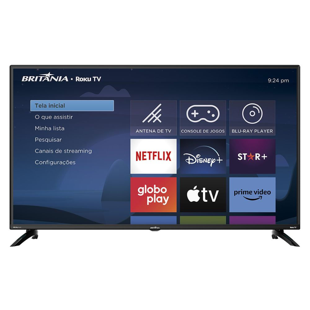 Smart TV Led Full HD 42" Britânia BTV42G6FR2CP Wi-Fi Inteligência Artificial 3 HDMI 2 USB