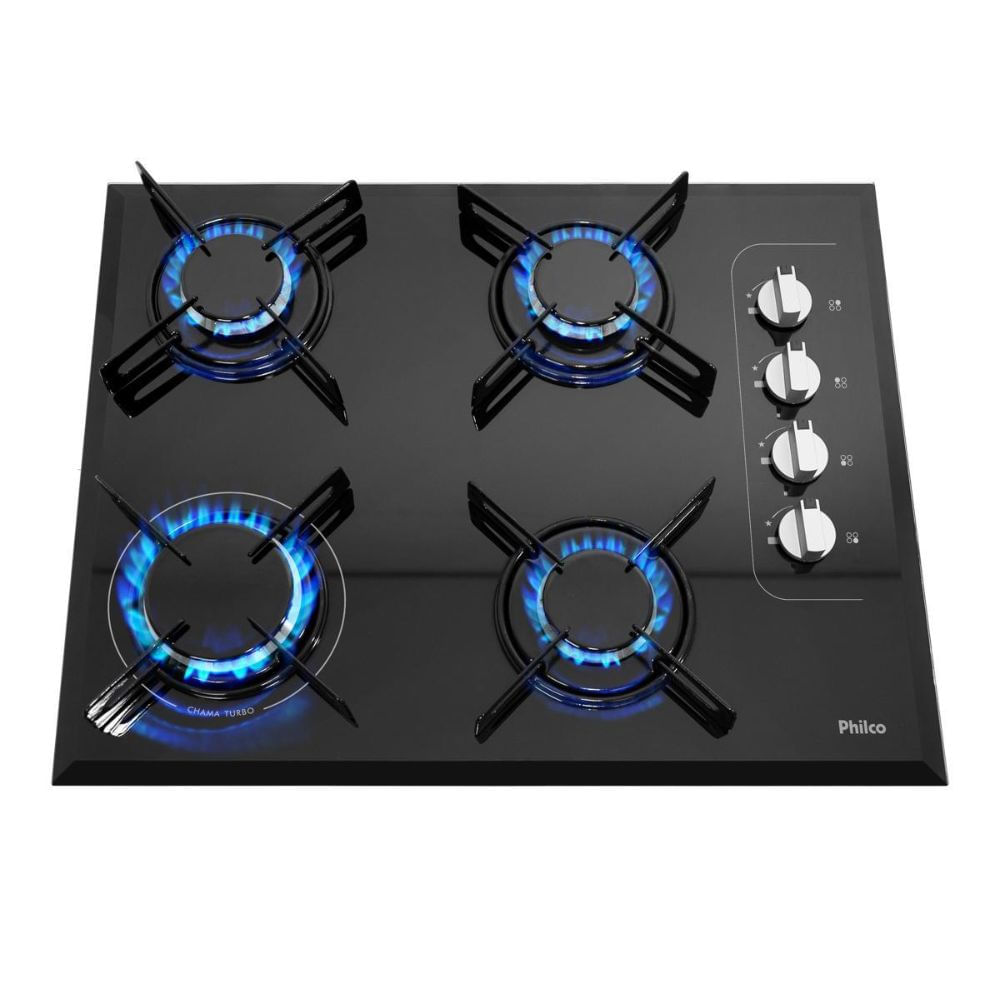 Cooktop 4 Bocas Philco Automático Chef4 Vidro Temperado Bivolt