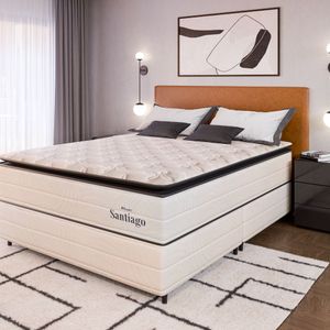 Cama Box Casal (158x72) D26 Molas Ensacadas Branca Santiago Topázio
