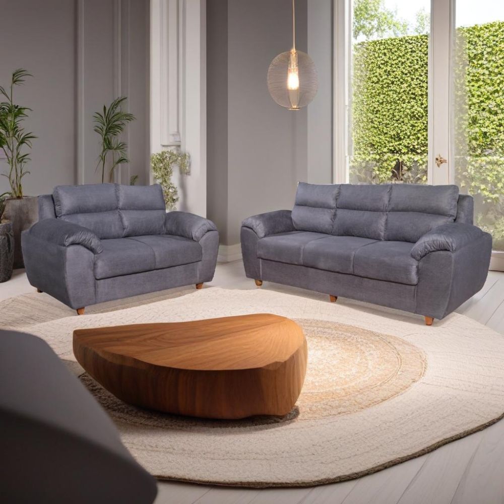 Conjunto de Sofá 3x2 Lugares Prisma Cinza Bello Estofados
