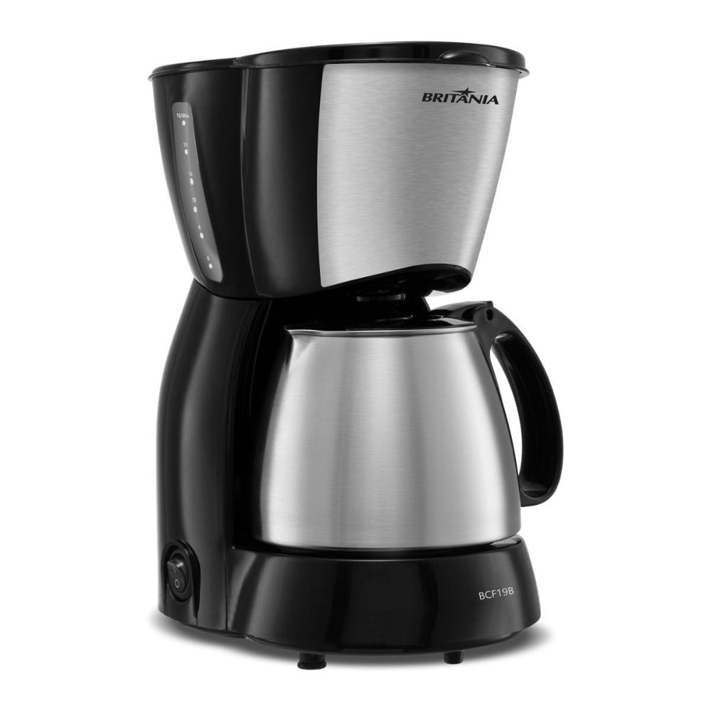 Cafeteira Elétrica Britania BCF19B 18 Xícaras Preta/Inox
