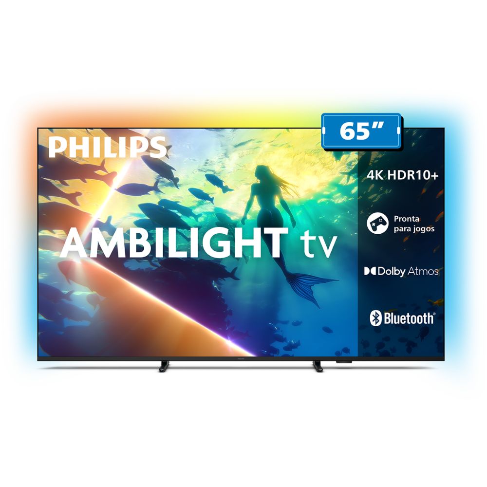 Smart TV Philips 65" PUG8100/78 4K UHD Ambilight e Dolby Atmos/DTS-X